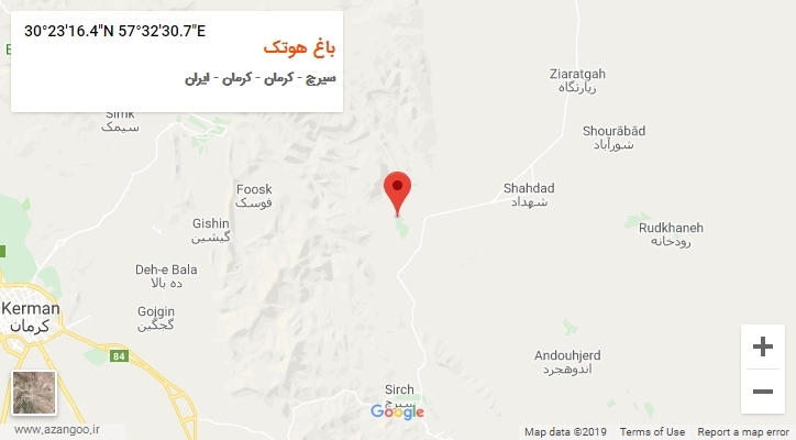 روستای باغ هوتک بر روی نقشه