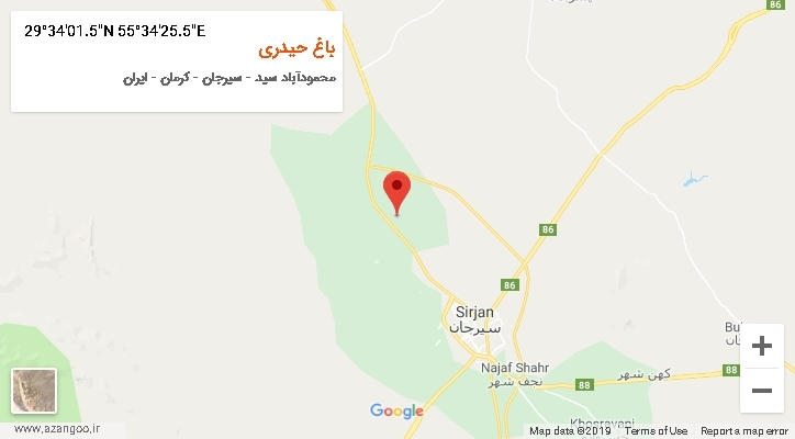 روستای باغ حیدری بر روی نقشه