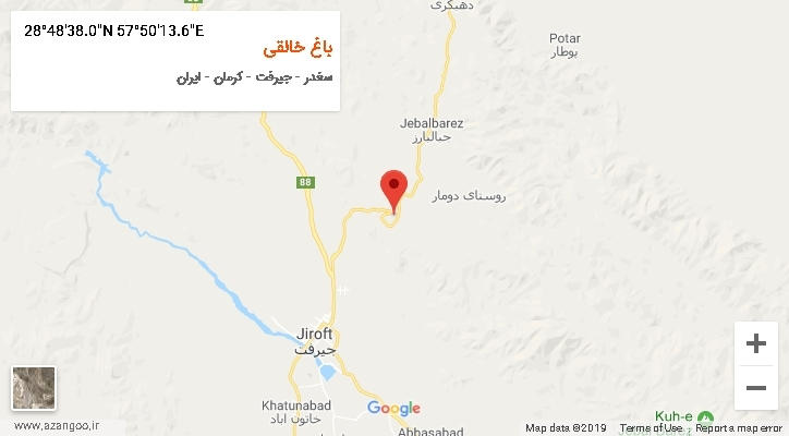 روستای باغ خالقی بر روی نقشه