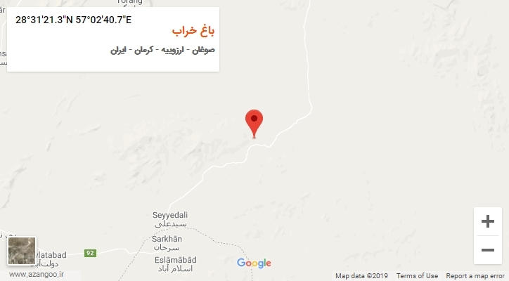 روستای باغ خراب بر روی نقشه