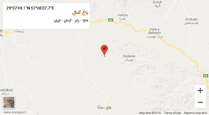 روستای باغ کمال بر روی نقشه