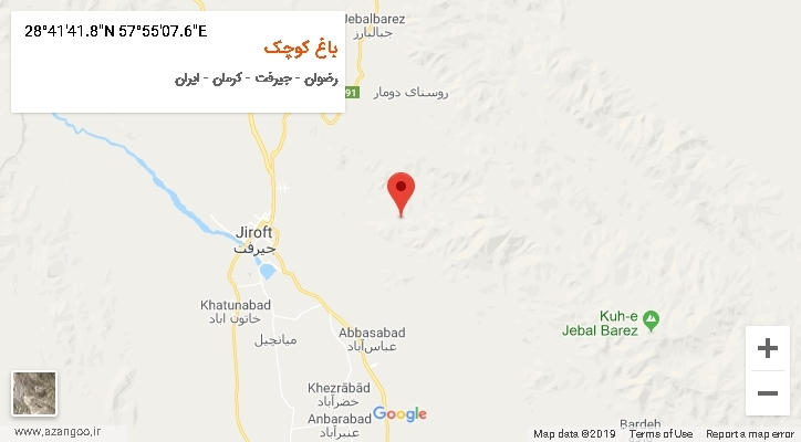 روستای باغ کوچک بر روی نقشه