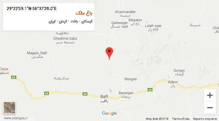 روستای باغ ملک بر روی نقشه