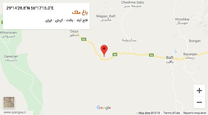 روستای باغ ملک بر روی نقشه