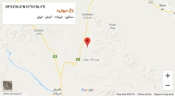 روستای باغ مروارید بر روی نقشه