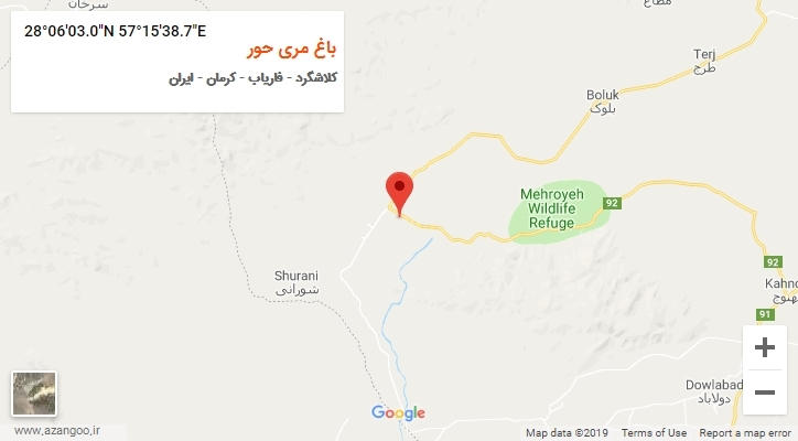 روستای باغ مری حور بر روی نقشه