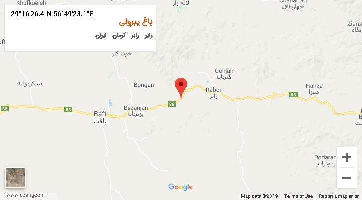 روستای باغ پیرولی بر روی نقشه