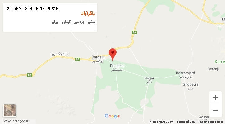 روستای باقرآباد بر روی نقشه