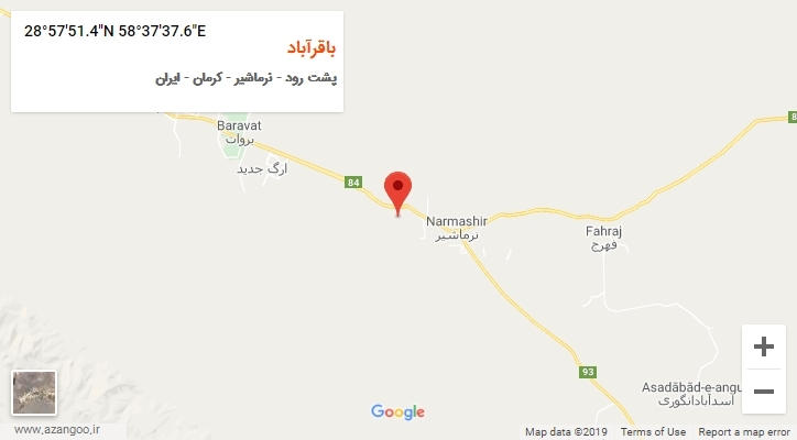 روستای باقرآباد بر روی نقشه