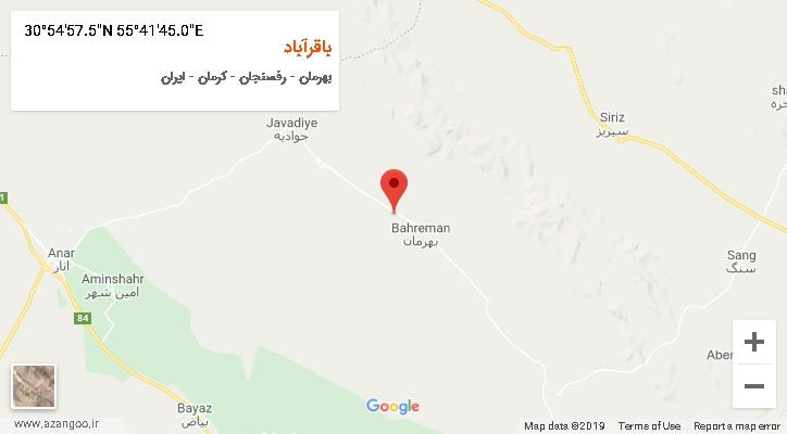 روستای باقرآباد بر روی نقشه