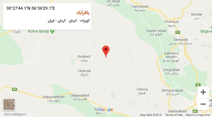 روستای باقرآباد بر روی نقشه
