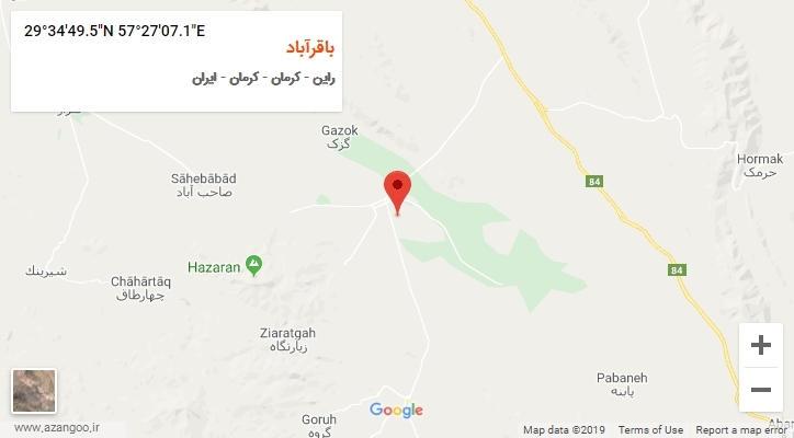 روستای باقرآباد بر روی نقشه
