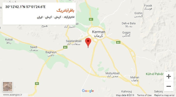 روستای باقرآبادریگ بر روی نقشه