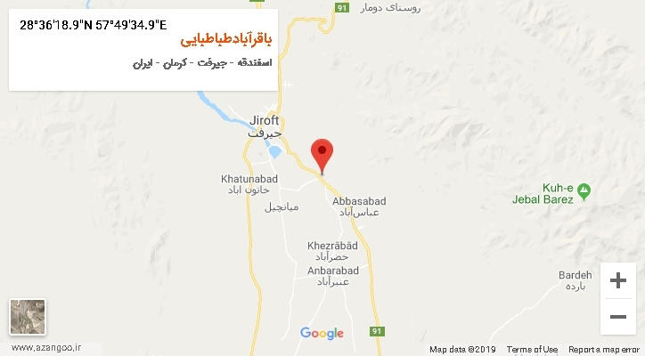روستای باقرآبادطباطبایی بر روی نقشه