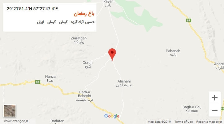 روستای باغ رمضان بر روی نقشه