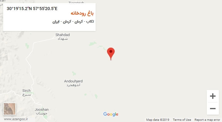 روستای باغ رودخانه بر روی نقشه