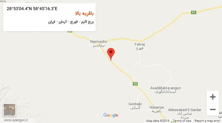 روستای باقریه بالا بر روی نقشه