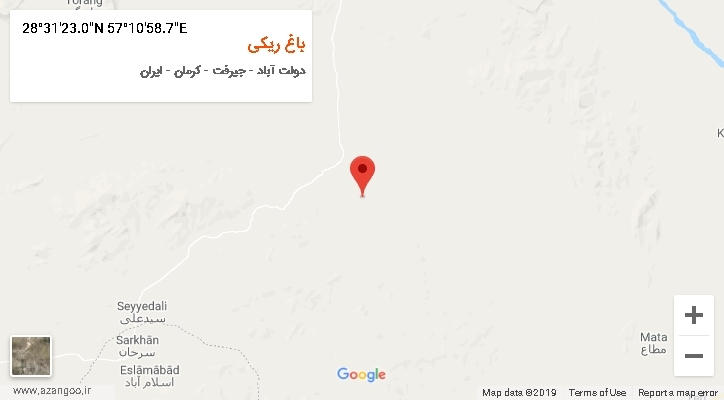 روستای باغ ریکی بر روی نقشه