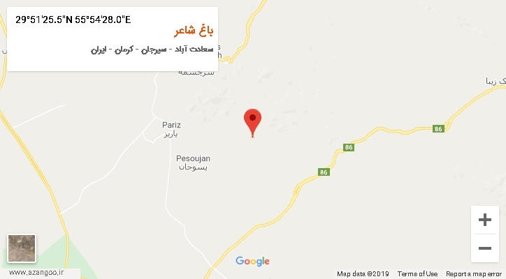 روستای باغ شاعر بر روی نقشه