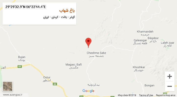 روستای باغ شهاب بر روی نقشه