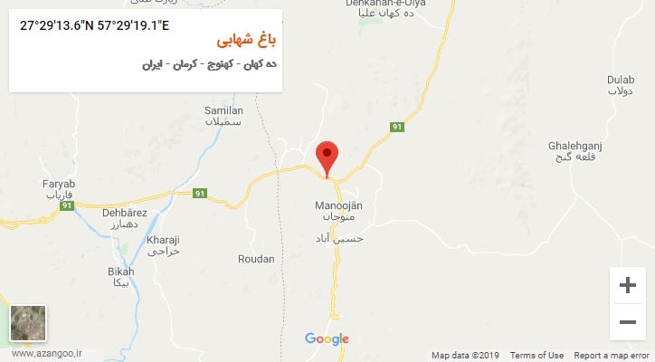 روستای باغ شهابی بر روی نقشه