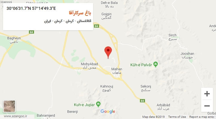 روستای باغ سرکارآقا بر روی نقشه