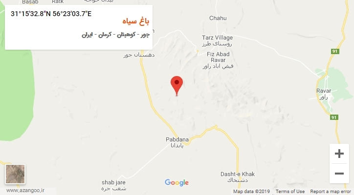 روستای باغ سیاه بر روی نقشه