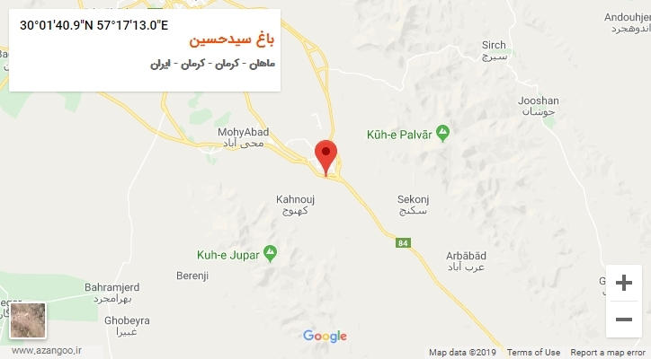روستای باغ سیدحسین بر روی نقشه