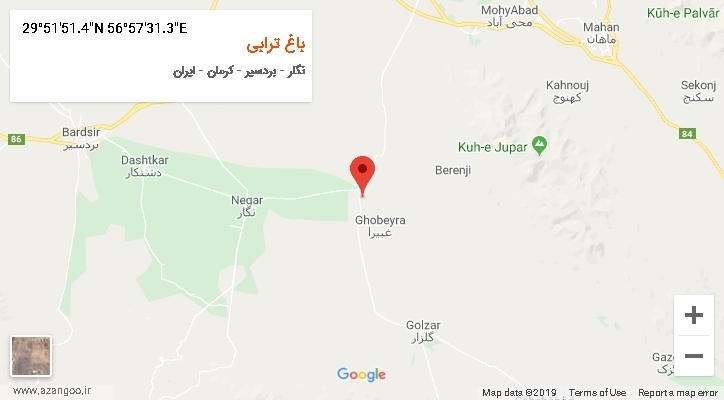 روستای باغ ترابی بر روی نقشه