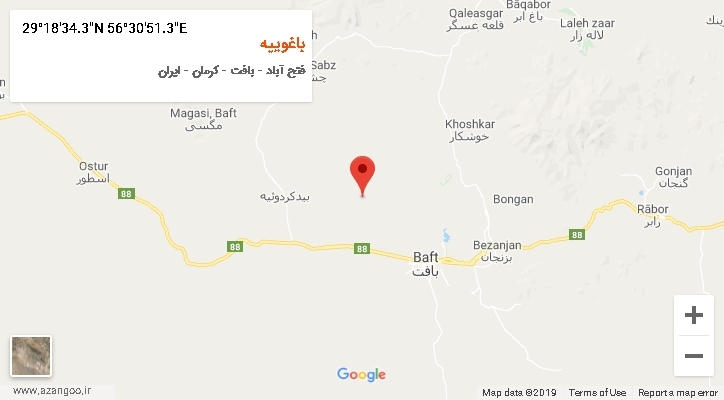 روستای باغوییه بر روی نقشه