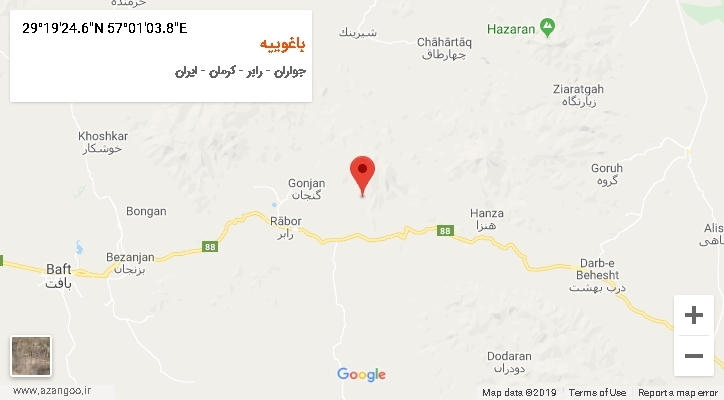 روستای باغوییه بر روی نقشه