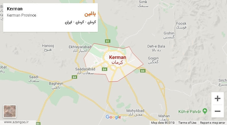 دهستان باغین بر روی نقشه