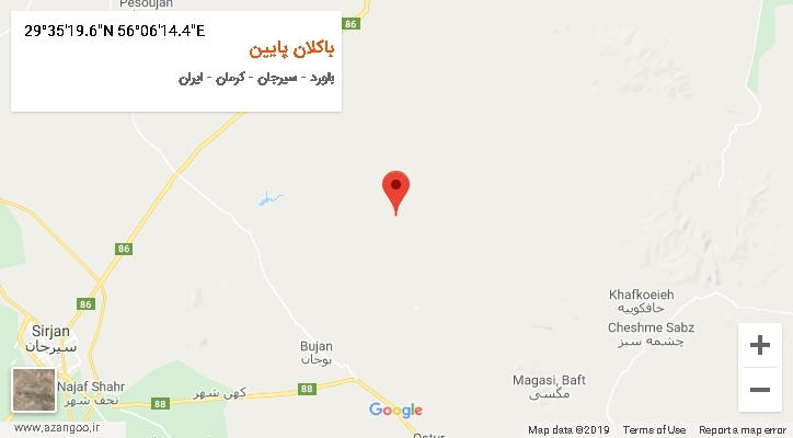 روستای باکلان پایین بر روی نقشه