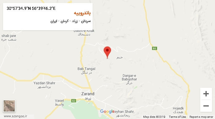 روستای باندروییه بر روی نقشه