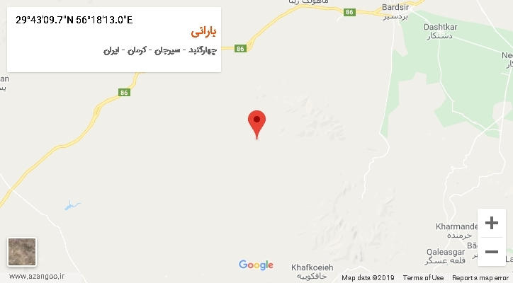 روستای بارانی بر روی نقشه