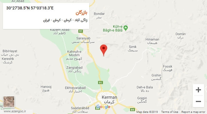 روستای بازرگان بر روی نقشه