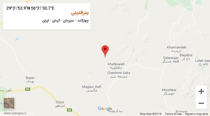 روستای بدرالدینی بر روی نقشه