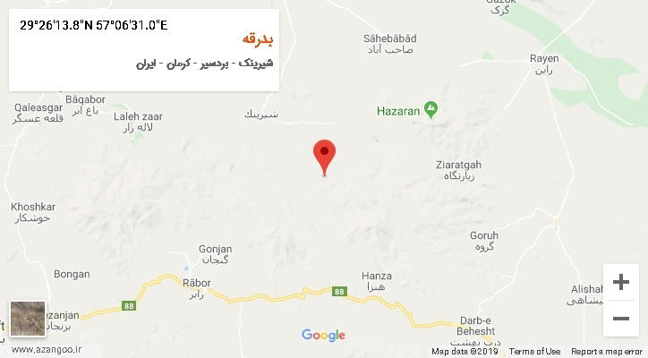 روستای بدرقه بر روی نقشه