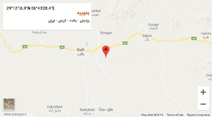 روستای بدوییه بر روی نقشه