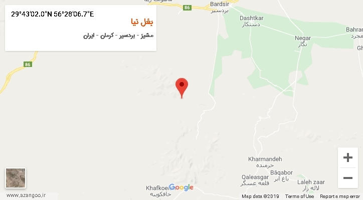 روستای بغل نیا بر روی نقشه
