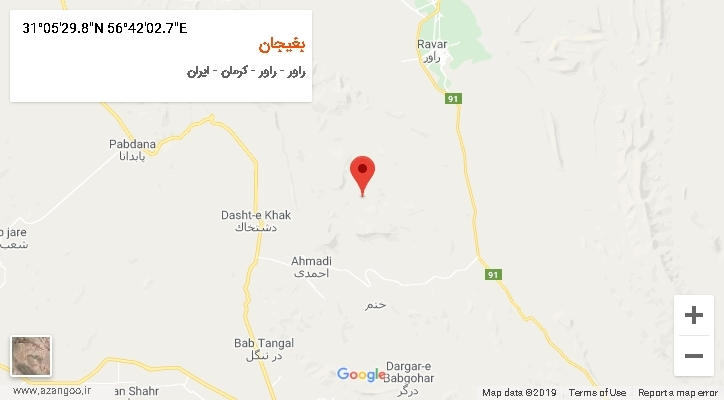 روستای بغیجان بر روی نقشه