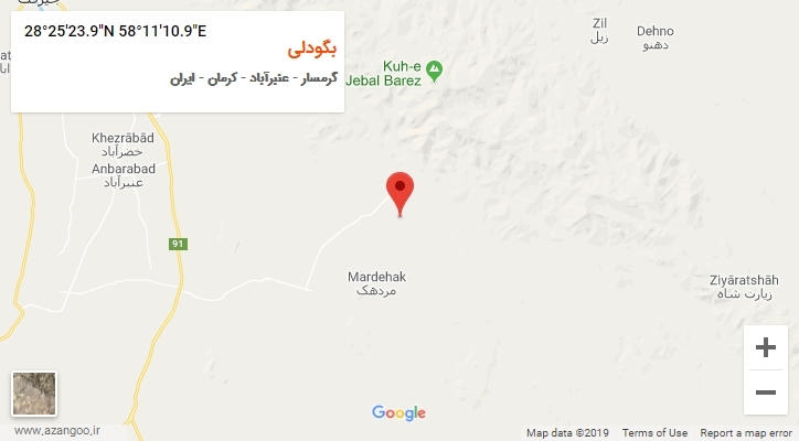 روستای بگودلی بر روی نقشه