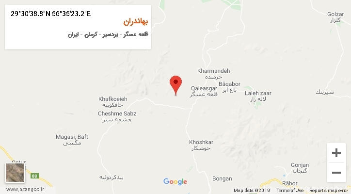 روستای بهاندران بر روی نقشه