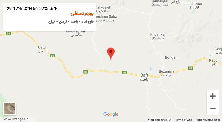 روستای بهجردسفلی بر روی نقشه
