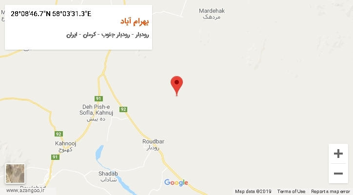 روستای بهرام آباد بر روی نقشه