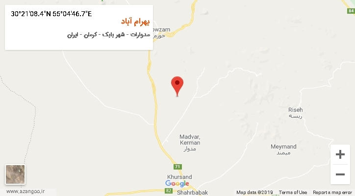 روستای بهرام آباد بر روی نقشه