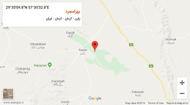 روستای بهرامجرد بر روی نقشه