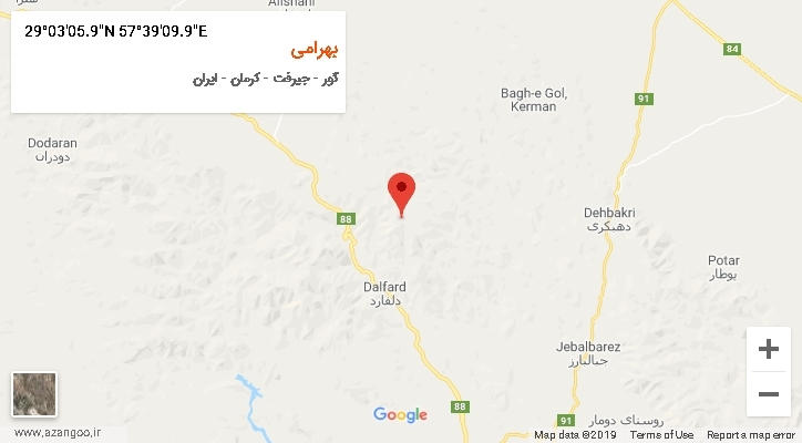 روستای بهرامی بر روی نقشه