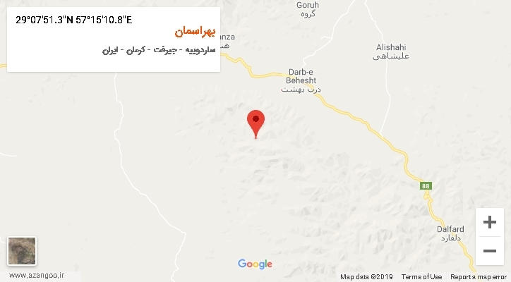 روستای بهراسمان بر روی نقشه
