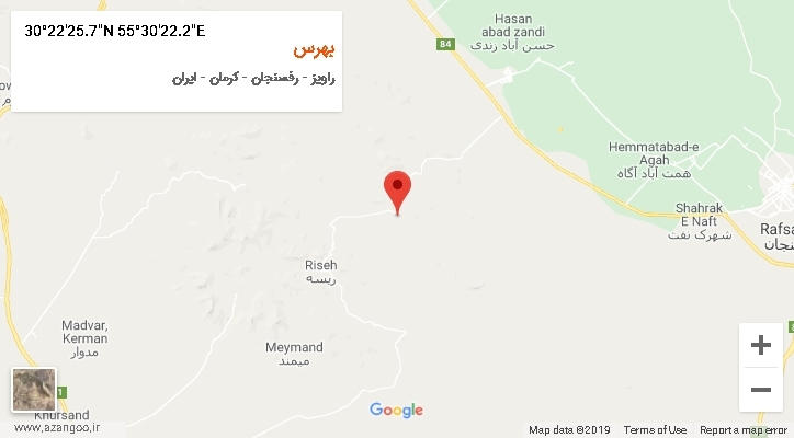 روستای بهرس بر روی نقشه